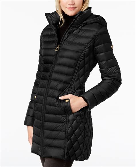 michael kors hooded coat|michael kors hooded packable jacket.